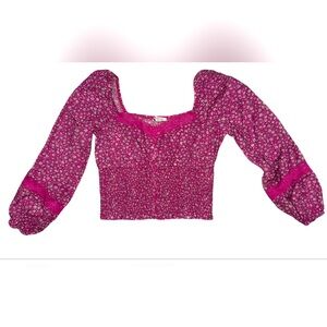 American Eagle Floral Pink Women's Top